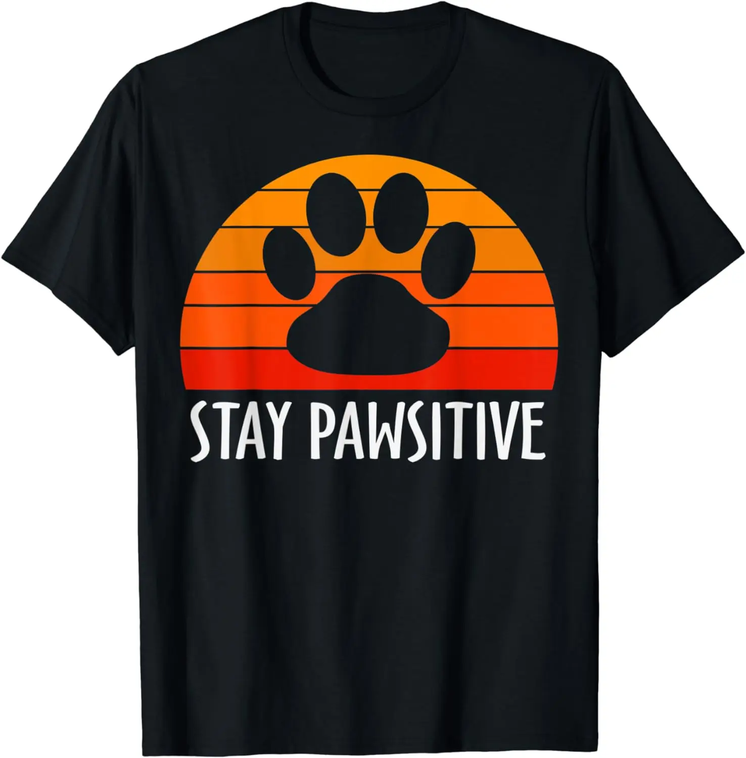 Stay Pawsitive Funny Dog Paw Graphic Vintage T-Shirt