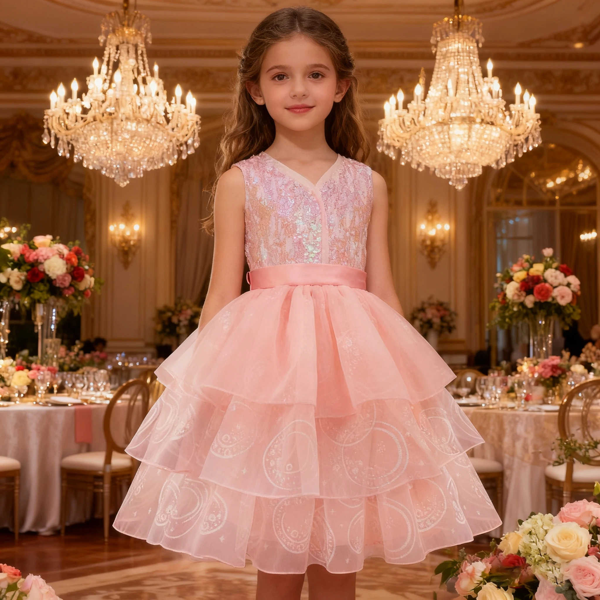 

Glinda Pink Princess Dress Stage Show Dresses Cosplay Special Occasion Children's Clothing Carnival Party Dress