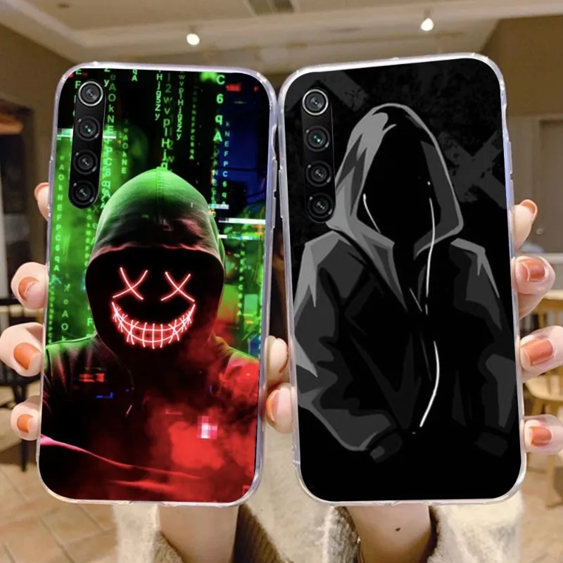 Hoodie Ghost Mobile Cell Phone Case for Xiaomi 13 Lite 12 11T 10 9 Redmi Note 12 11 10 10S Pro 9 9A 8 Clear Phone Cover Funda