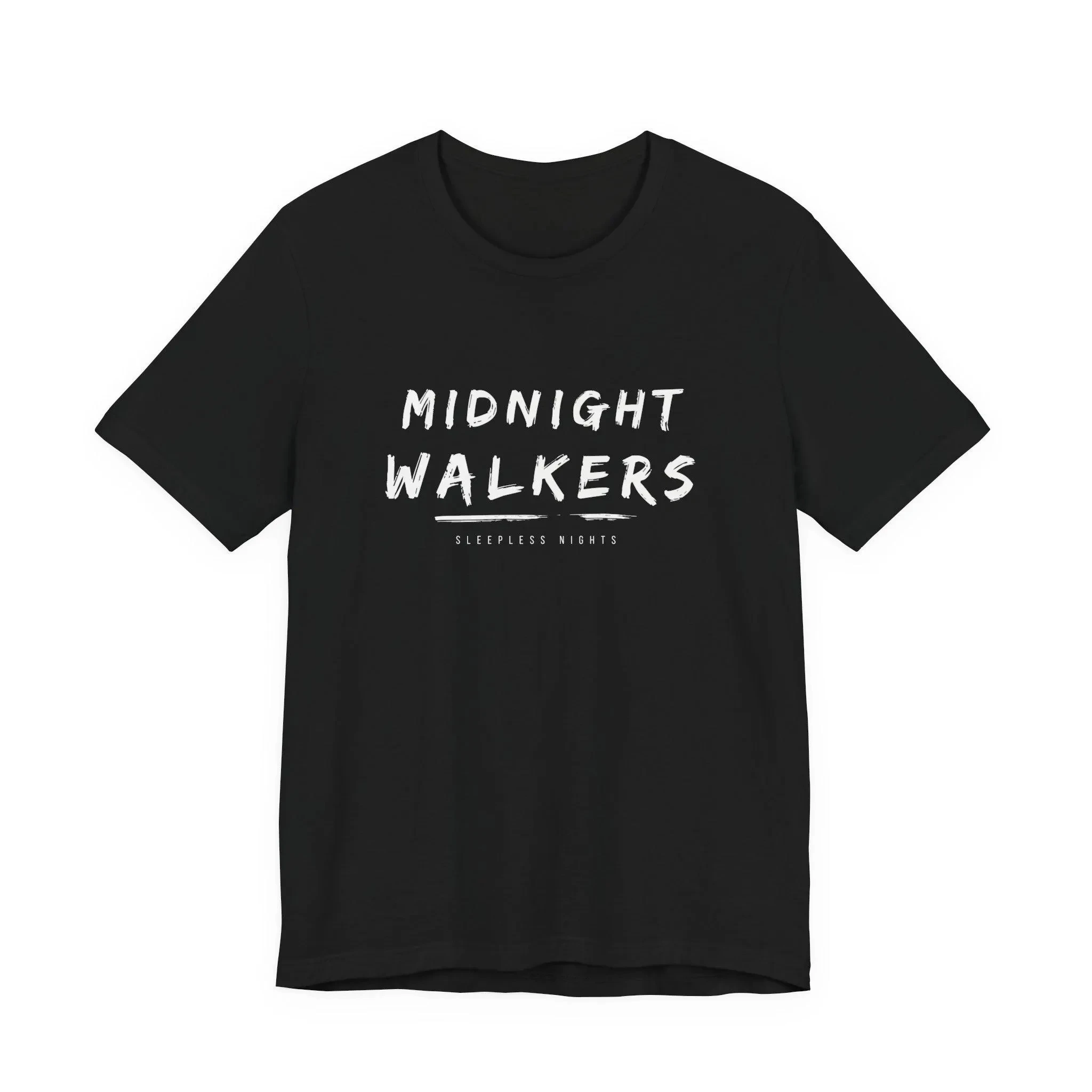 Midnight Walkers T-Shirt | Minimal Streetwear Tee | Sleepless Nights Aesthetic Shirt |  Clean Black Graphic Tee
