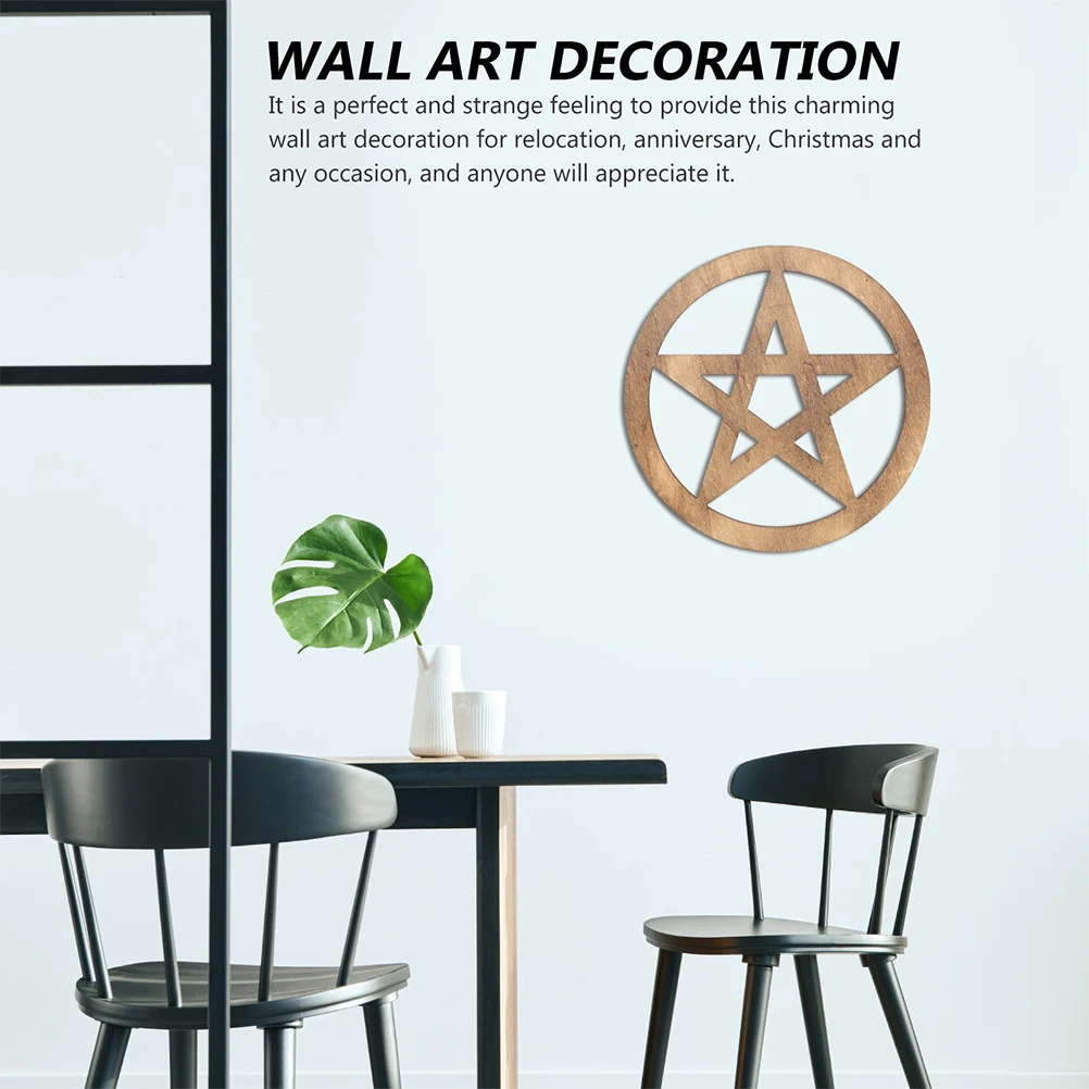 

2pcs Wooden Pentacle Home Decor Pentacle Ornament Retro Style Desktop Decoration Altar Decorations Sacrifice Supply Practical