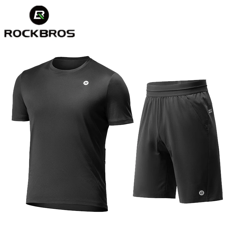 

ROCKBROS летний велосипедный костюм с коротким рукавом, мужская футболка для шоссейного велосипеда, дышащий топ, шорты, комплект велосипедной одежды, велосипедные шорты