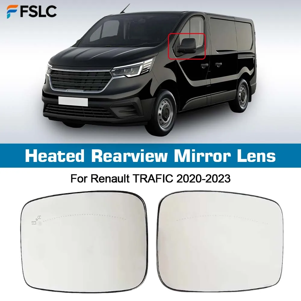

⭐Genuine⭐ Car Wide Angle Heated Rearview Mirror Lens For Renault TRAFIC 2020 2021 2022 2023 Mirrored Glass Replace Accessories