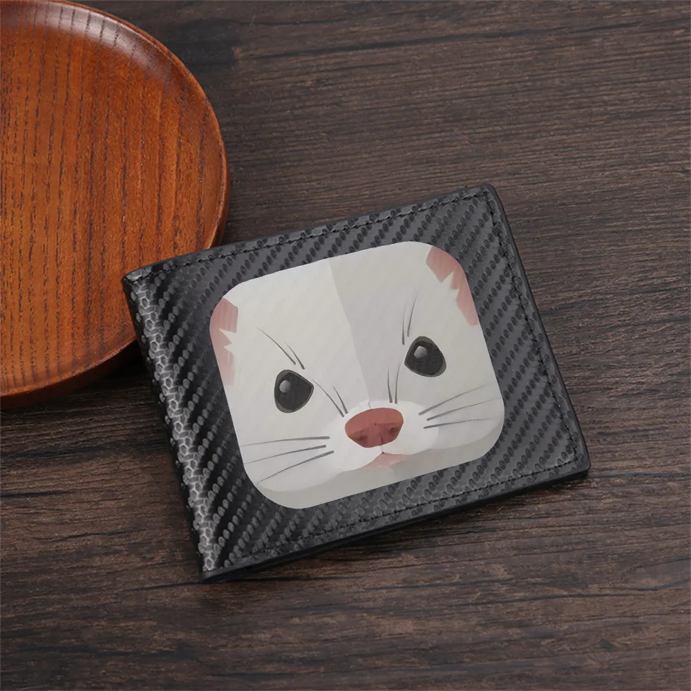 White cat face expression eyes nose Men's Wallets Simple Business Modern Stylish Printing Design Gifts For Father Boyfriend Chri
