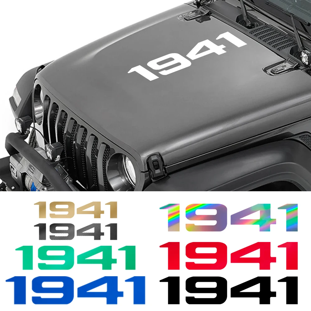 1x 1941 Styling Car Sticker for Jeep Wrangler Rubicon Grand Cherokee Compass Renegade Gladiator Grand Wagoneer Patriot Commander