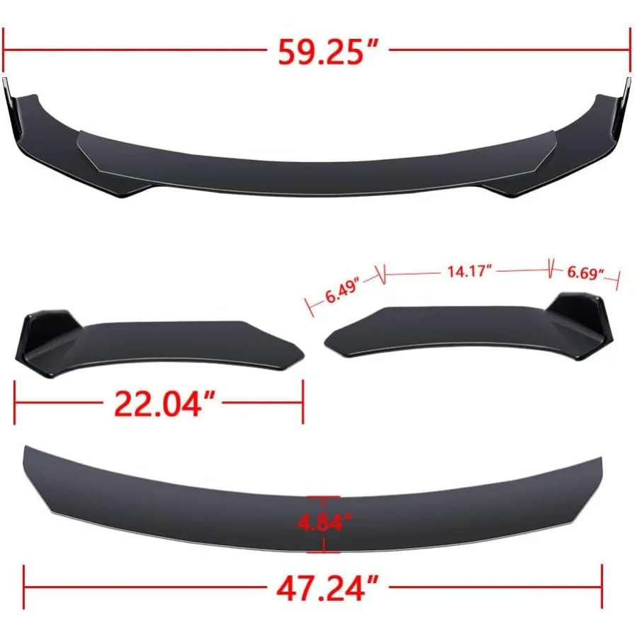 المصد الأمامي الشفاه المفسد + الجانب تنورة الفاصل + المصد الخلفي الشفاه التفاف الفاصل Canard جسم السيارة أطقم مع الأزرق قابل للتعديل 1013 S