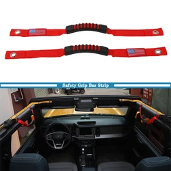 Car Interior Roof Roll Cage Grab Handle Safety Grip Bar Strip for Ford Bronco 2021+ Jeep Wrangler JL JT Gladiator 2024+Accessory