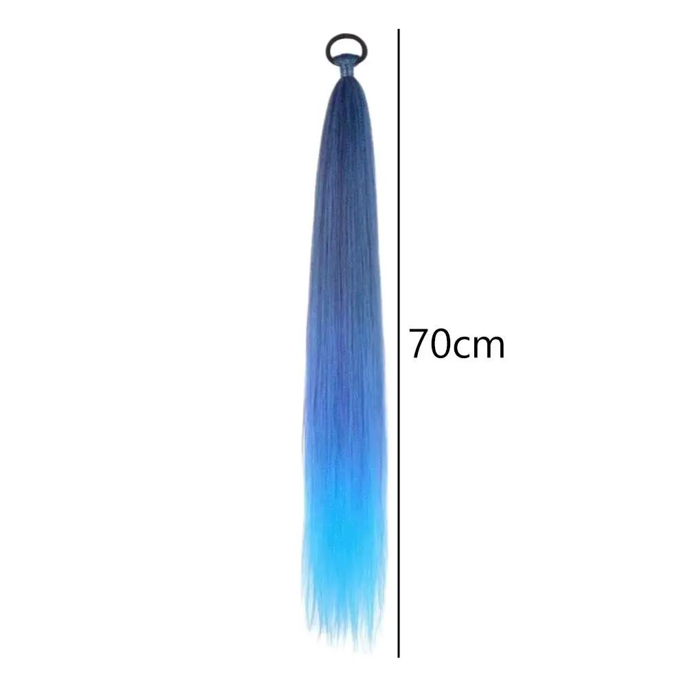 Syntetyczny prosty kucyk z gumką do włosów, kolorowe warkocze, doczepiane włosy, akcesoria do włosów dla kobiet.