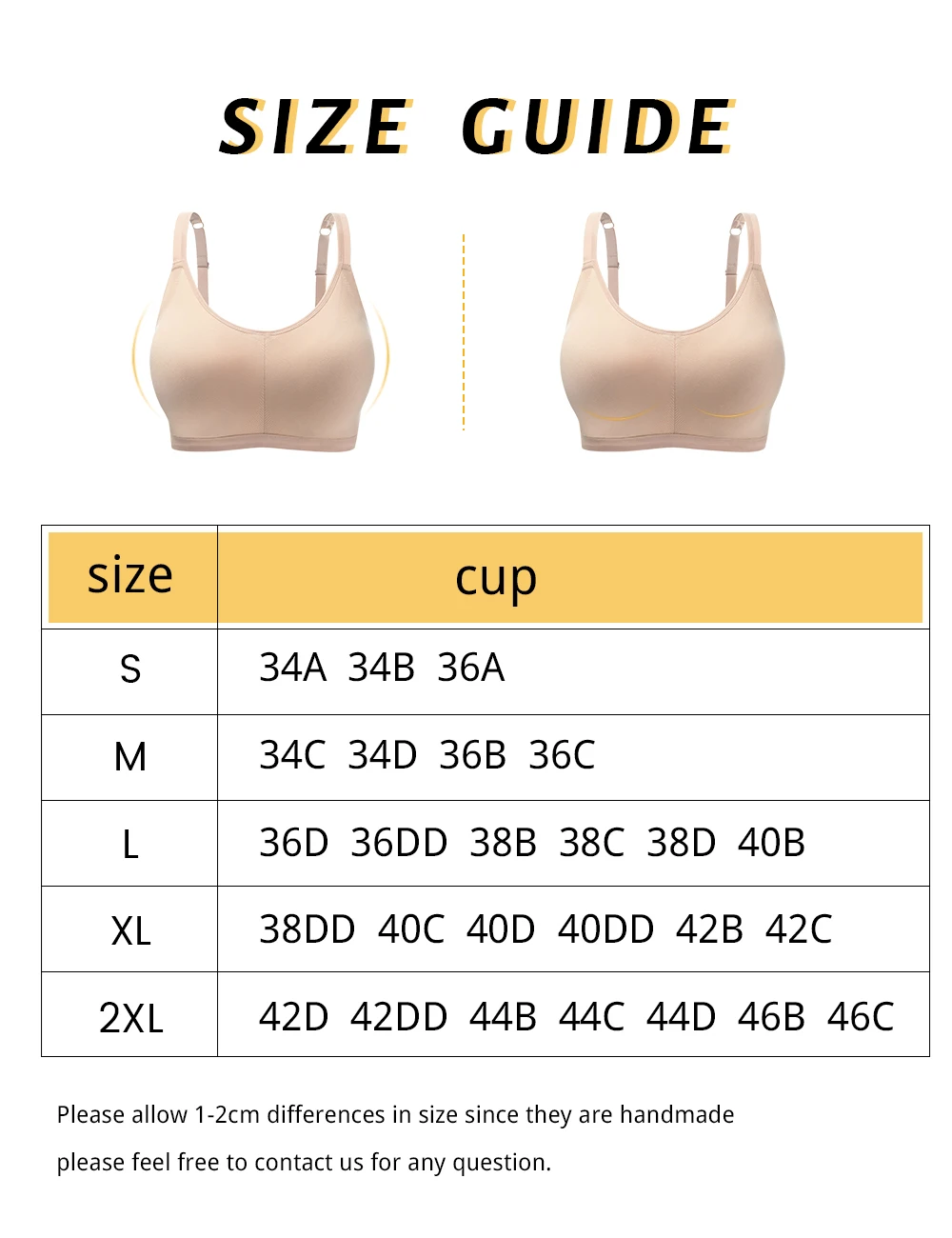 POKARLA Women\'s Bras Seamless Wireless Full-Coverage Adjustable Straps Stretchy Underarm Smoothing Lightly Lined Bra Wire Free