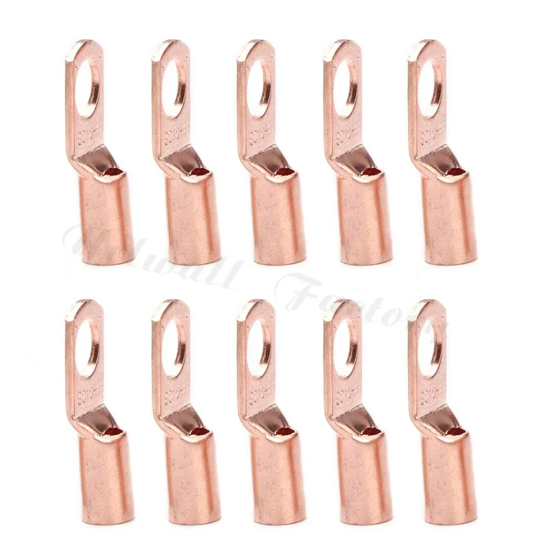 10Pcs SC16-8 Copper Ring Terminals Connector Cable Lugs Eyelet Splice Battery Terminals Bolt Hole