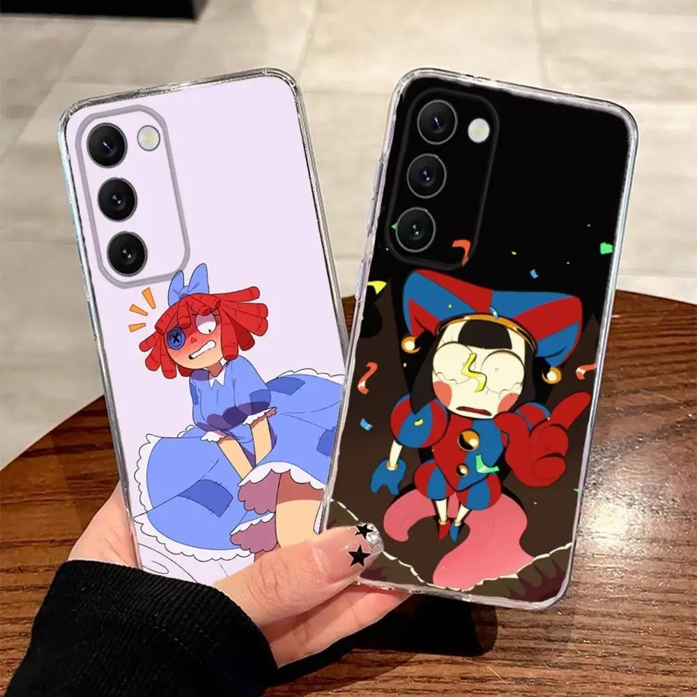 

D-Digital Circus-S Phone Case For Samsung S30,23,21,22,20 FE lite,S10,9,PIus Note20ultra Soft Transparent