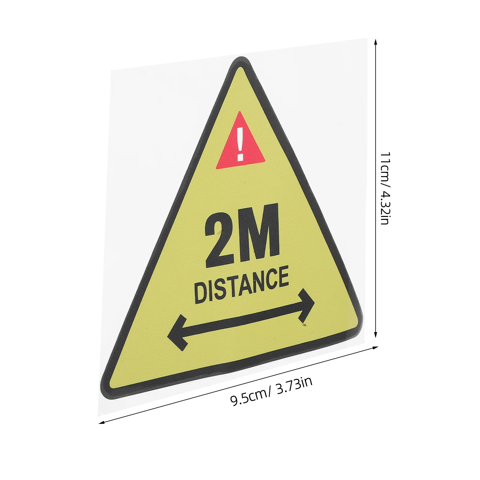 2 Meters Away Safety Distance Sticker Waterproof High Visibility Reusable Adhesive Warning Sign For Business Machinery
