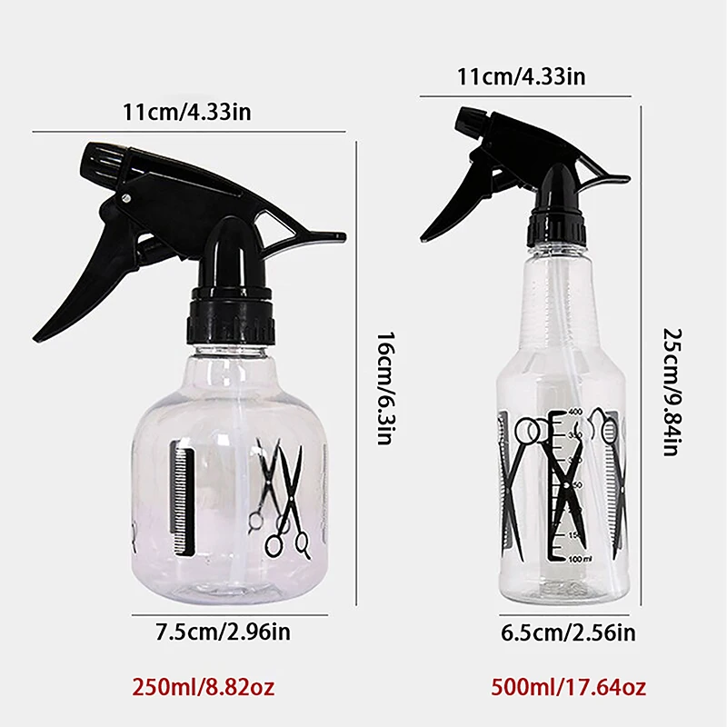 250ml/500ml 빈 용기 내구성 있는 리필 가능한 조절 가능한 미스트 헤어드레싱 살롱 DIY 이발사 플라스틱 물 스프레이 병 헤어 스타일링 도구
