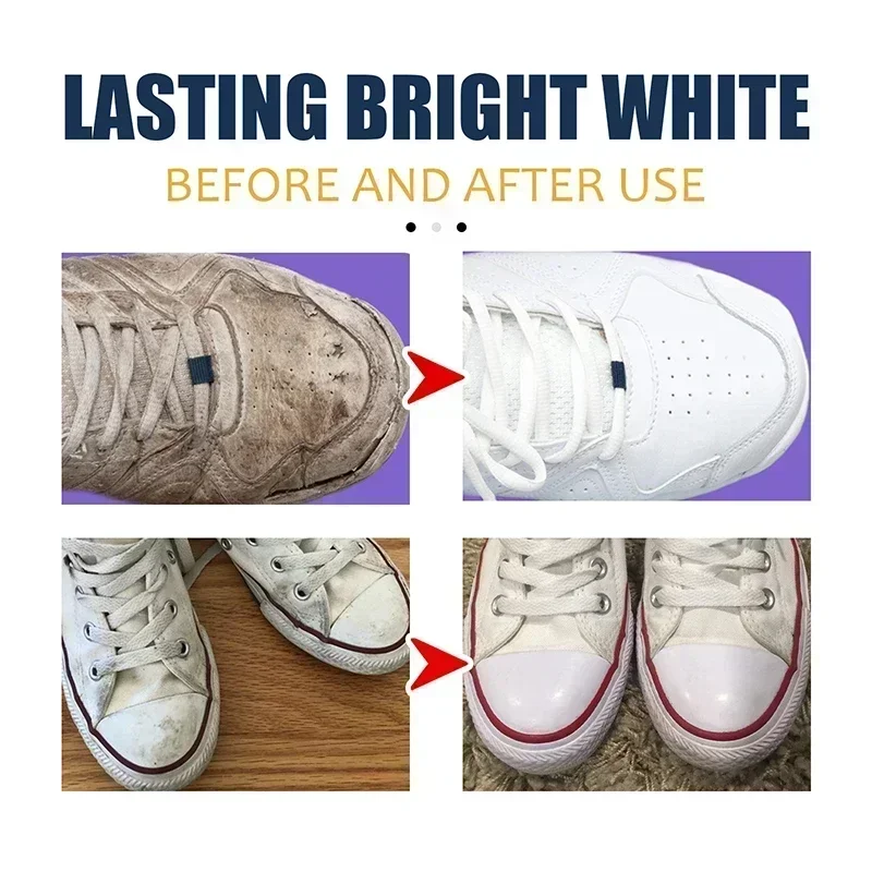 30ML Shoe Whitening Cleanser Deep Cleaning Brightening Remove Yellow Stains Maintenance Sports Shoe Edge Decontamination Cleaner