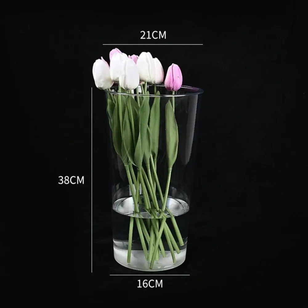 Nordic Style Flower Vase Modern Acrylic Flower Bucket Transparent Flower Arrangement Floating Candle Holder Living Room