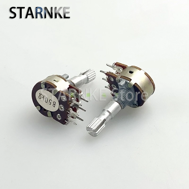 2PCS WTH148 16 Type B50K 6-Pin Dual B50K*2 Speaker Amplifier Audio High And Low Volume Potentiometer Shaft Length 25mm