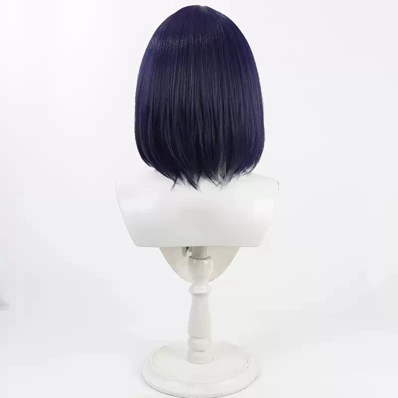 Peluca de Cosplay Ima Tsukumo de cien líneas, pelo corto morado, última Academia de Defensa, fiesta de Halloween, pelucas de utilería de Carnaval para mujeres y niñas