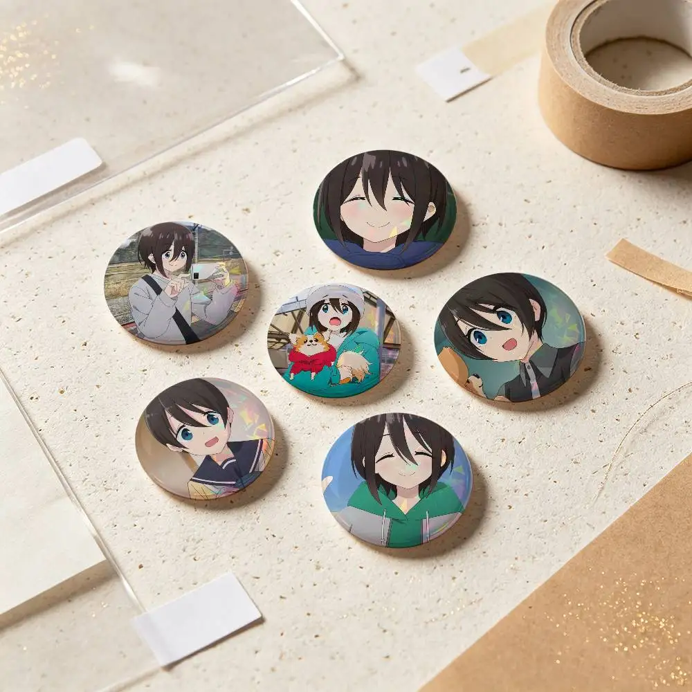 Ena Saitou Anime Figure Badges 25 32 44 58 75 Mm Round Cosplay Pin Bag Decor Fans Collect Friends Gifts Brooch Souvenir