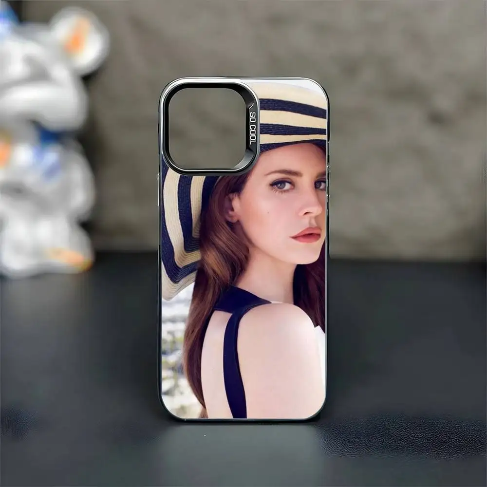 เคสโทรศัพท์ลายนักร้อง Lana Del Rey สำหรับ iPhone17,16,15,14,13,12,11 Plus,Pro Max สีดำด้าน ป้องกันการกระแทก