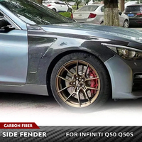 Carbon Fiber Car Side Fender Vent for Infiniti Q50 Q50S Sedan 2014- 2020 Front Air Intake Scoop Cover Trim Side Car Body Kits