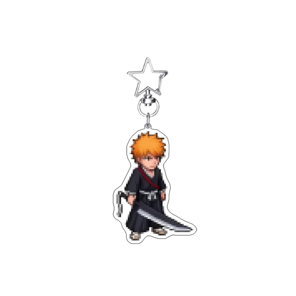 Anime Bleach Pixel version 6CM Acrylic Stand Cute cartoon bag charm Car keychain decorations bag body kit keyring Fans Gift