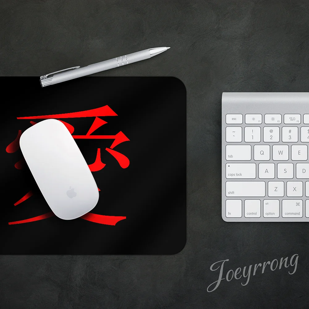 Chinese Character Love Speed  Mousepad Small Mouse Desk Desktop Computer Keyboard Wireless Mouse Boy Girl Gift for Play games