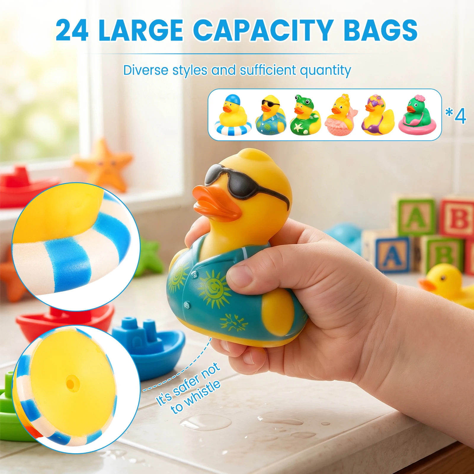 50/20Pcs Rubber Ducks Mini Squeak Ducks Bulk for Bathtub Preschool Bathtub Toy Pool Party Supplies Beach Floating Bath Ducky