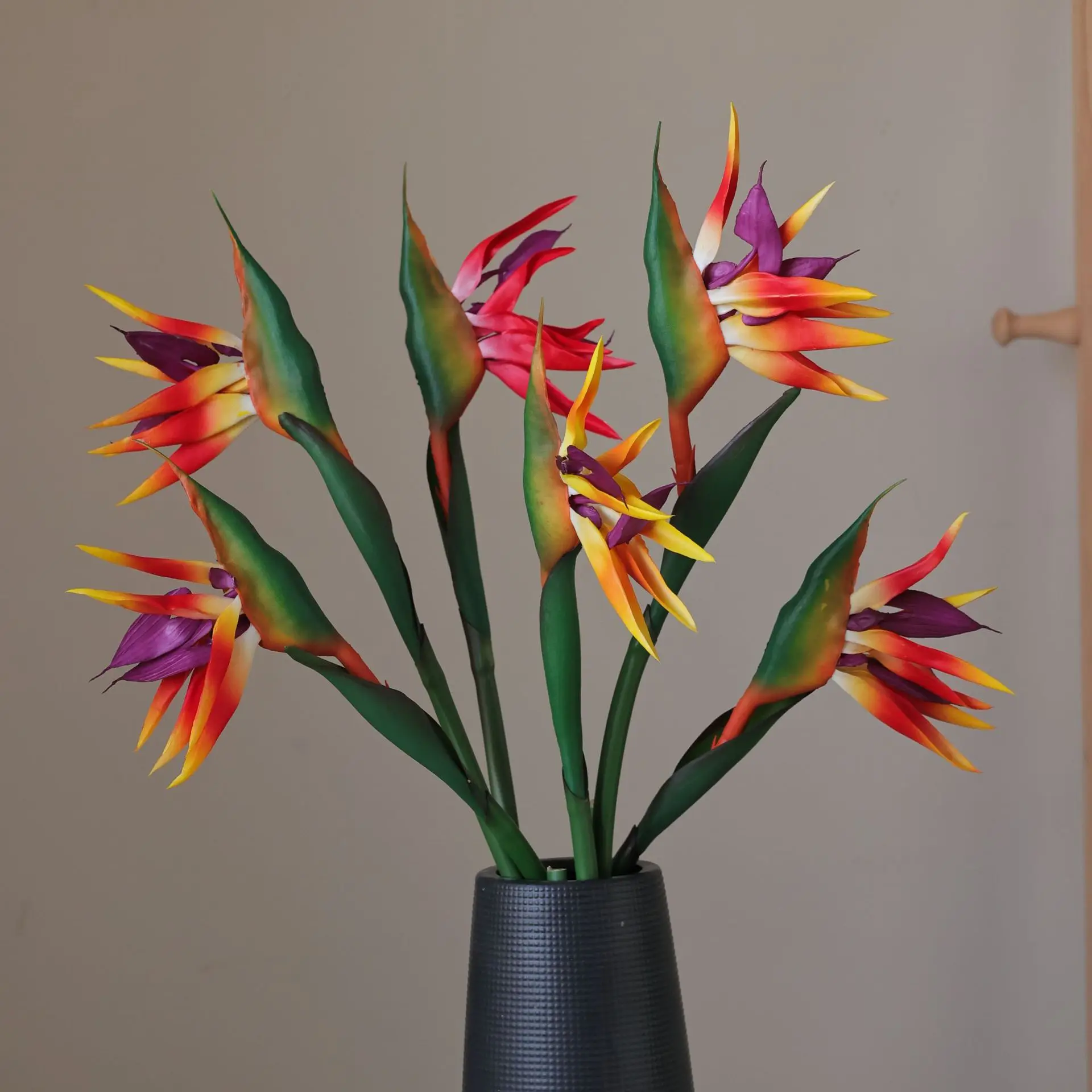 80 cm se puede doblar a voluntad senior sensación de goma suave pájaro artificial del paraíso flor grúa olvidar orquídea flores falsas