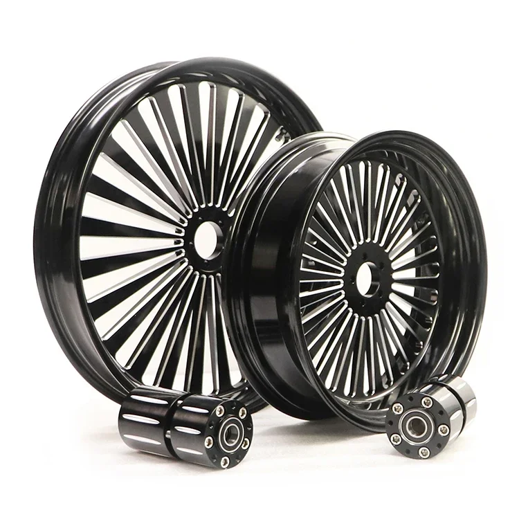 Professional Manufacturer Aluminum Alloy Forged Motorcycle Dual Disc Front Rear Wheel Rim for Harley with Hub