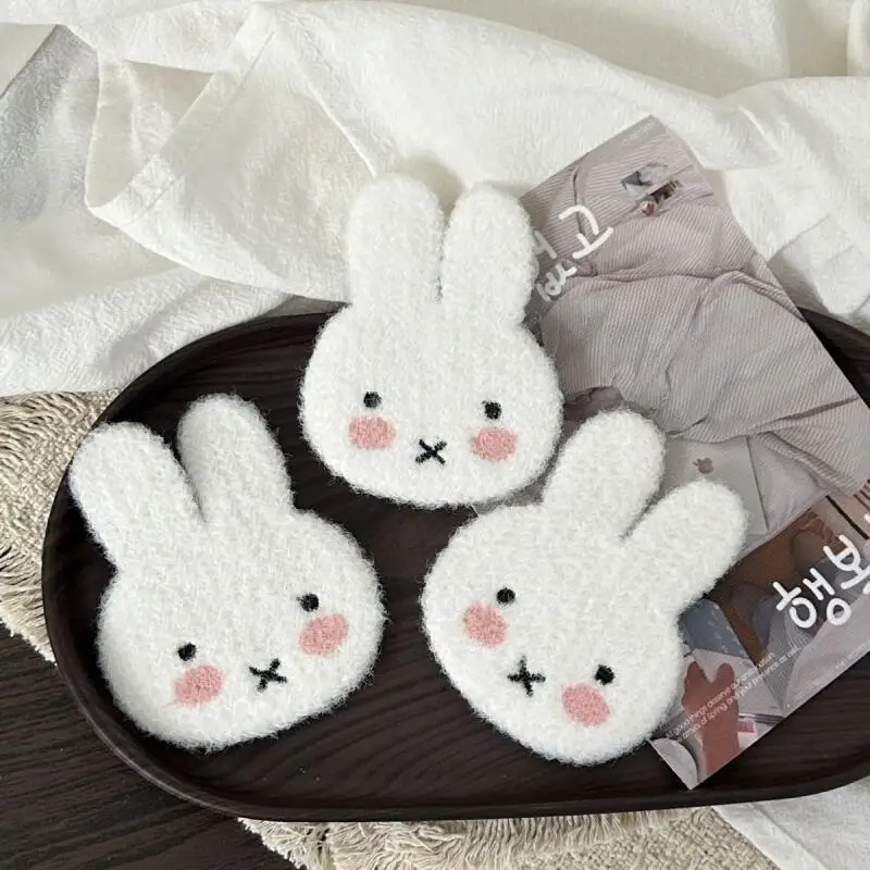 Kawaii Miffy Plush Little White Rabbit Velcro Cartoon Organize Forehead Broken Hair On The Side Versatile Hair Accessories