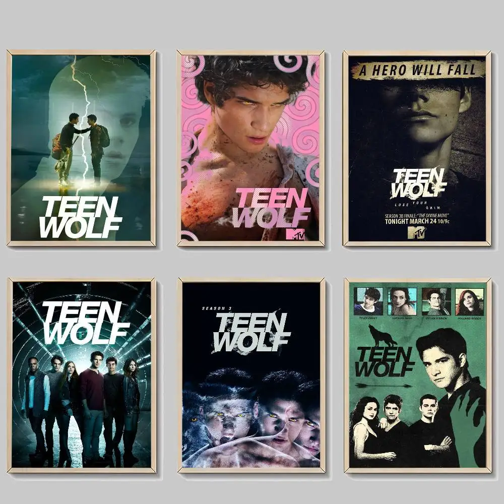 Klassische Europa- und Amerika-Filme T-Teen TV Wolf Klassische Vintage-Poster Whitepaper-Drucke Poster Kunstwerk Kawaii Room Decor