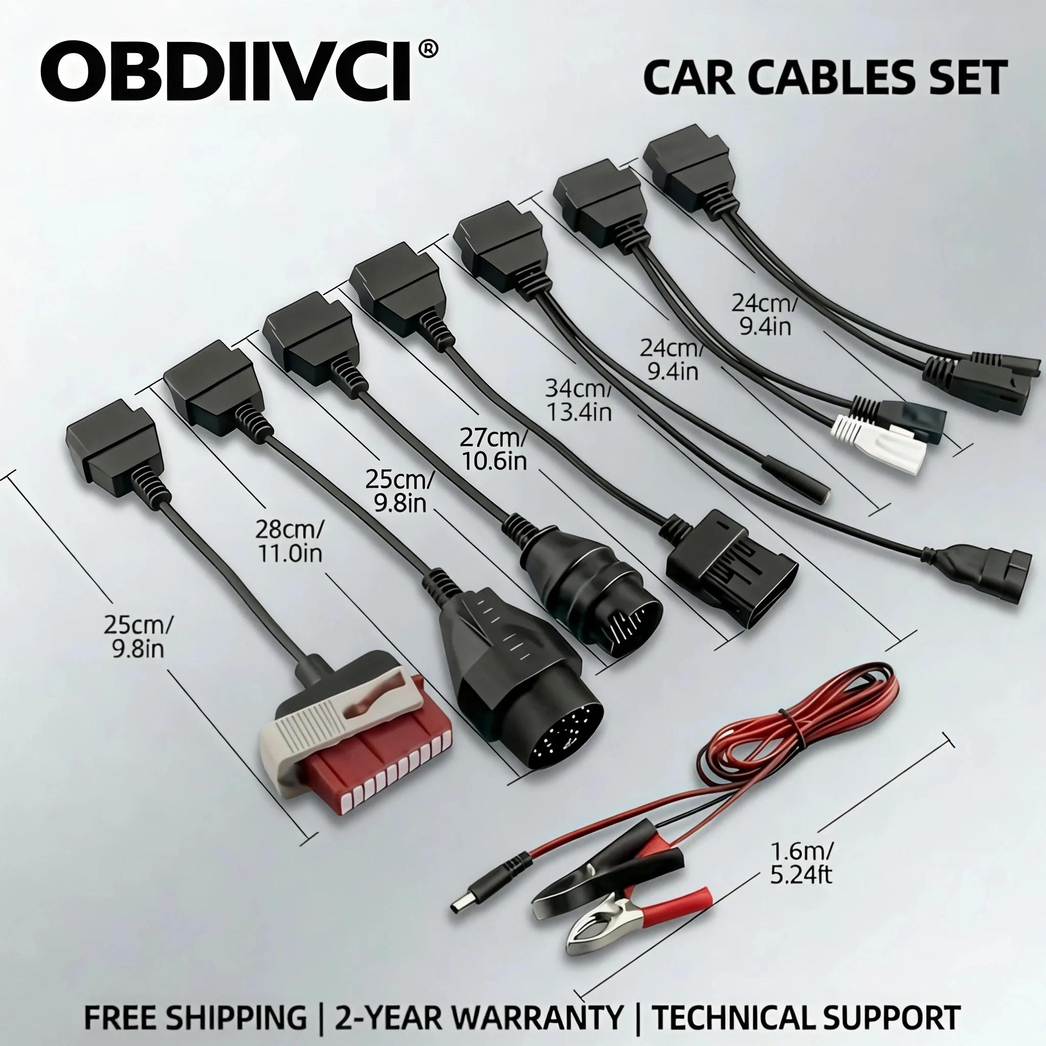 

OBDIIVCI Full Set Car Cables Set For OBD2 Diagnostic Tools Multi-Function Automotive Connector Adapter Cables For TCS PRO