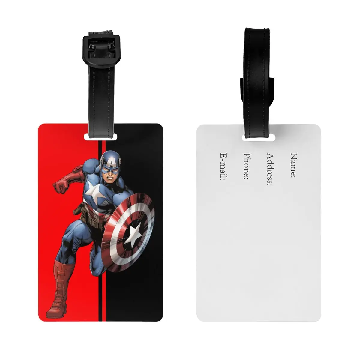 Custom Captain America Bagagelabel Met Naam Kaart Privacy Cover Id Label Voor Reistas Koffer