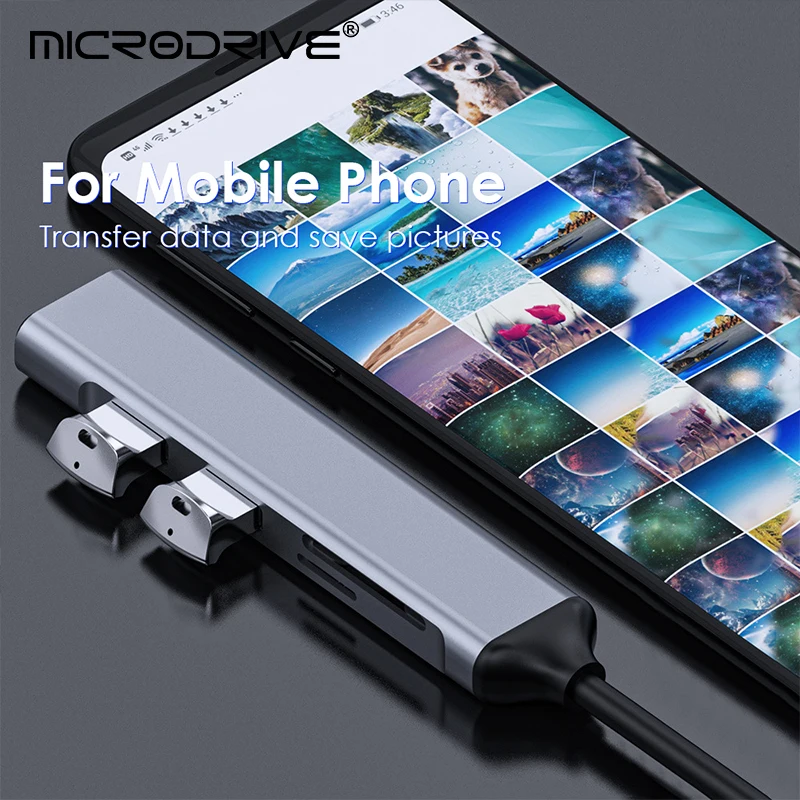 เครื่องอ่านการ์ดอเนกประสงค์ 5 in 1/4 in 1 แบบ USB 3.0 รองรับการ์ด U Disk, Type C, TF, SD แฟลชไดรฟ์ อุปกรณ์อ่านการ์ดหน่วยความจำ อุปกรณ์เสริมโทรศัพท์