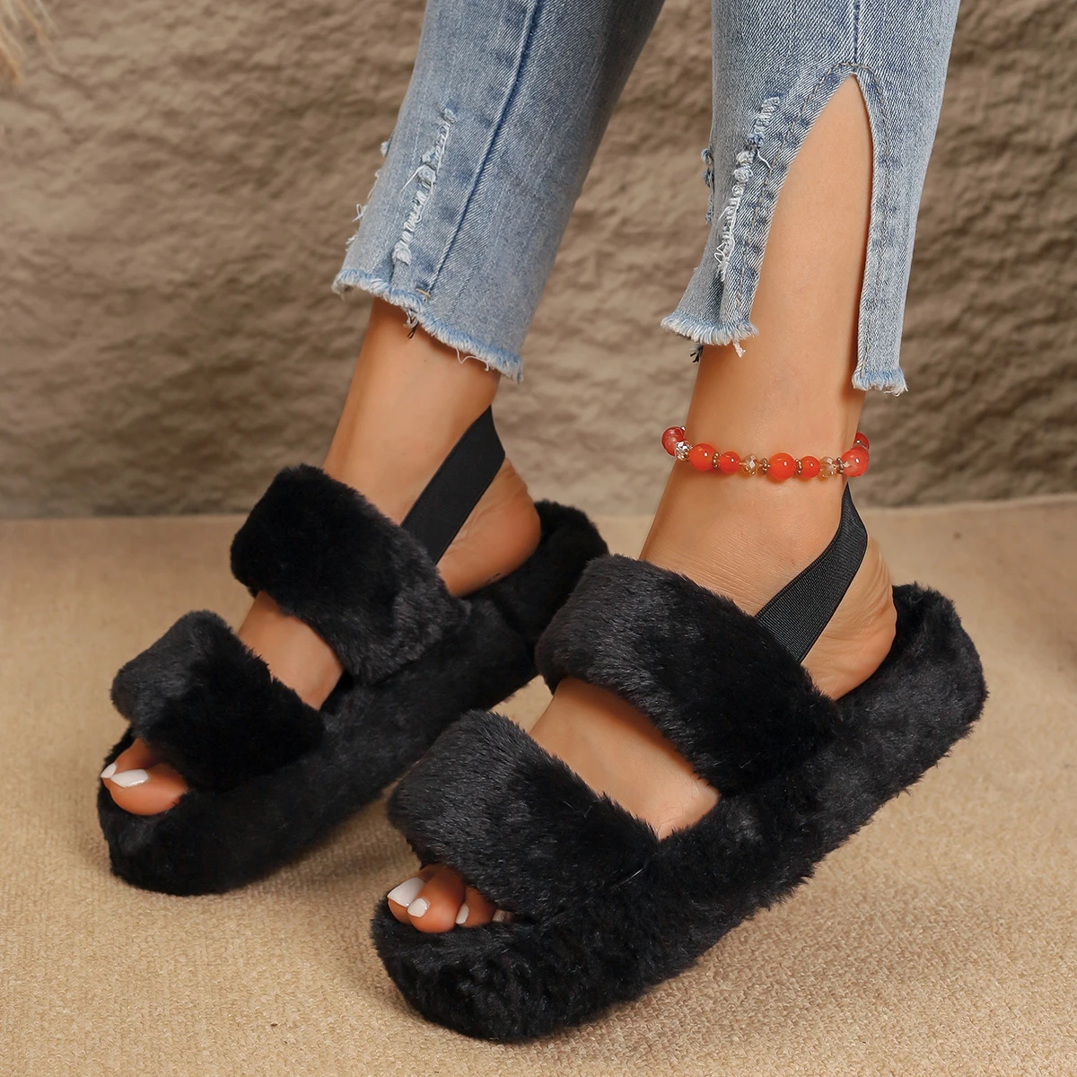 نمط جديد النساء نعال قماش النسخة الكورية لينة أسفل النعال المزدوجة ملابس المنزل أحذية عصرية النساء منزل الشرائح النساء