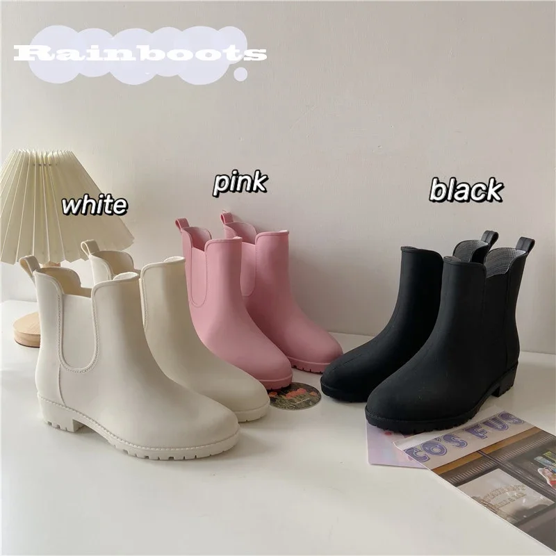 Sapato de inverno de pelúcia quente para menina criança moda curto verão botas de chuva à prova dwaterproof água botas de chuva femininas