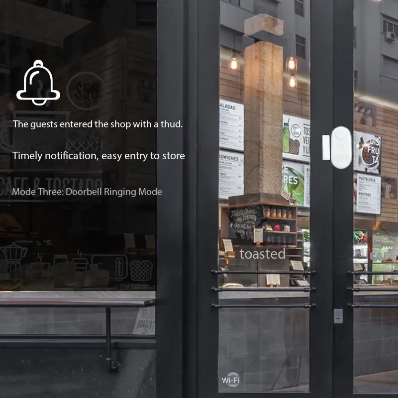 0-120 ديسيبل صوت 2 في 1 اهتزاز وإنذار مفتوح للباب والنافذة مع حساسية اهتزاز 5 مستويات، بطارية AAA وجهاز تحكم عن بعد