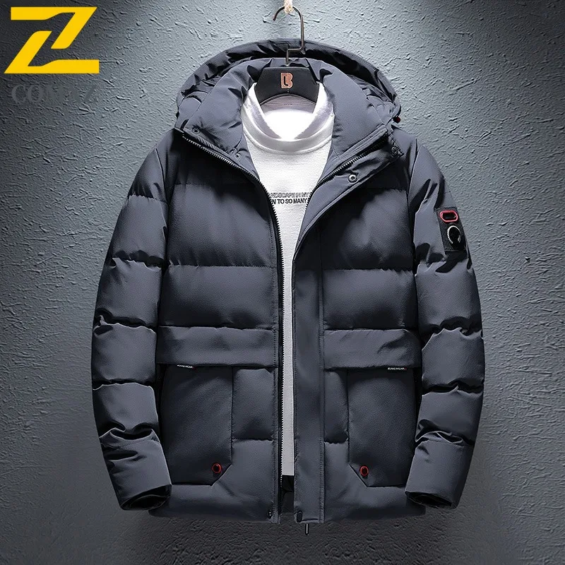 COMXZ الرجال الشتاء سترة بلون حجم كبير سميكة الدافئة المشي لمسافات طويلة التزلج الشارع وسادة مبطنة 2025 التخييم خفيفة الوزن باركر معطف