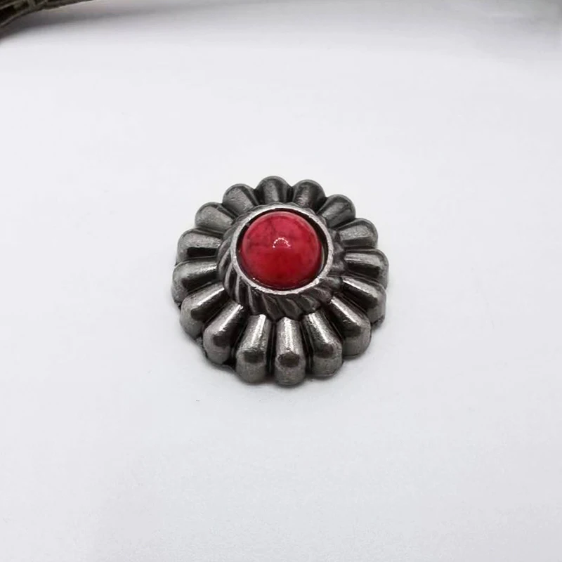 10 Stück Retro-Blumennieten, Chrysanthemen-Abzeichen, dekorative Metallknöpfe mit Schraubverschluss, Schnallen für DIY-Taschen und Kleidungszubehör – Detail 8