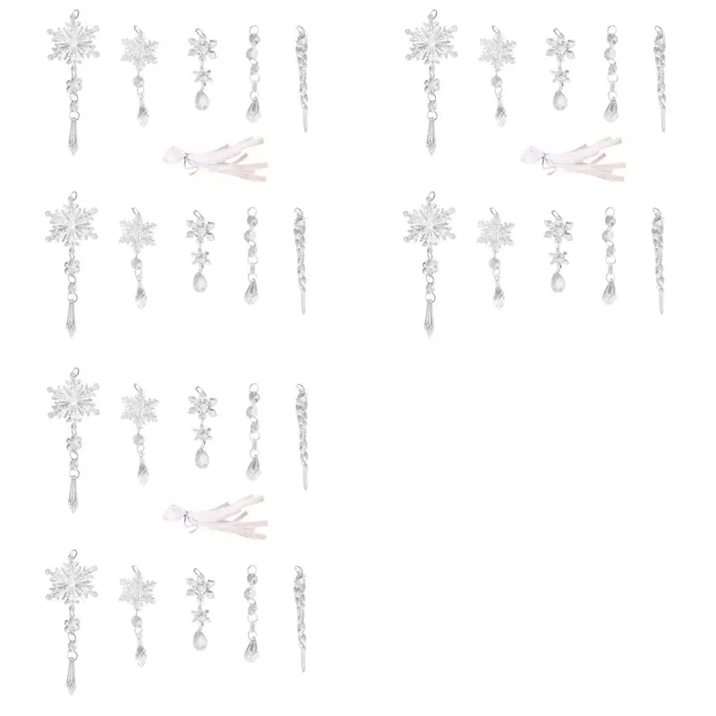 

【NOW SAVE】30 шт. акриловые поддельные иницилы, рождественские подвески в виде снежинок, рождественская елка, сосулька, подвесные украшения, набор рождественских украшений