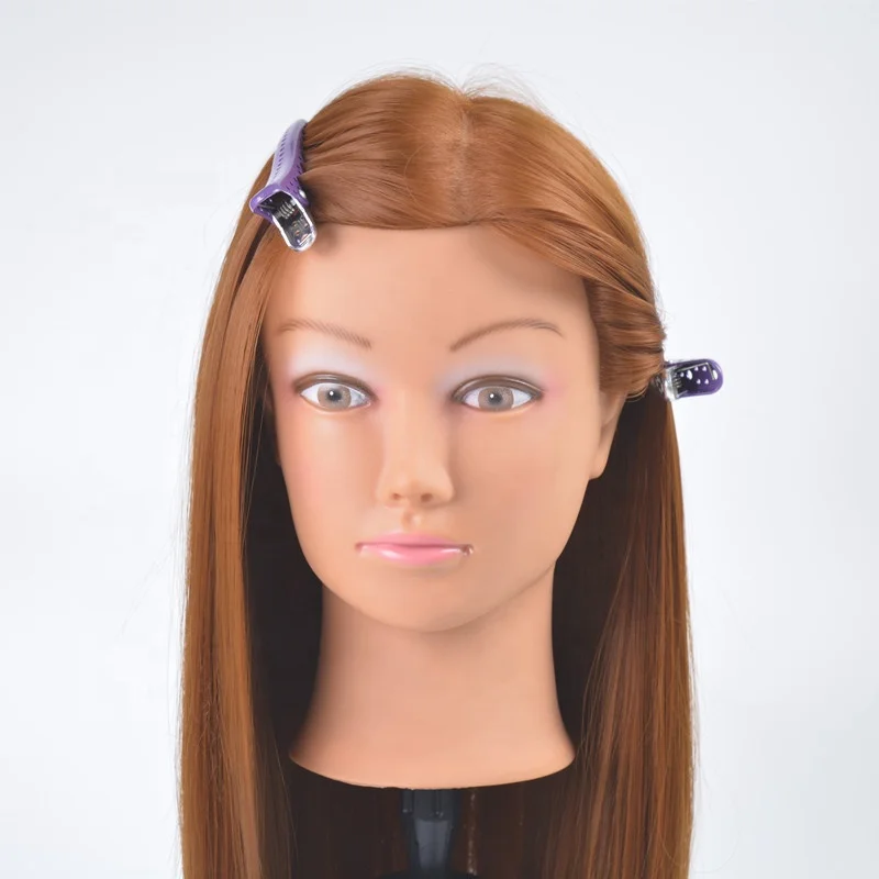 Wholesale Human Hair Hairdressing Training Mannequin Head Salon Beauty School Cutting Curling Braiding Styling Doll Head