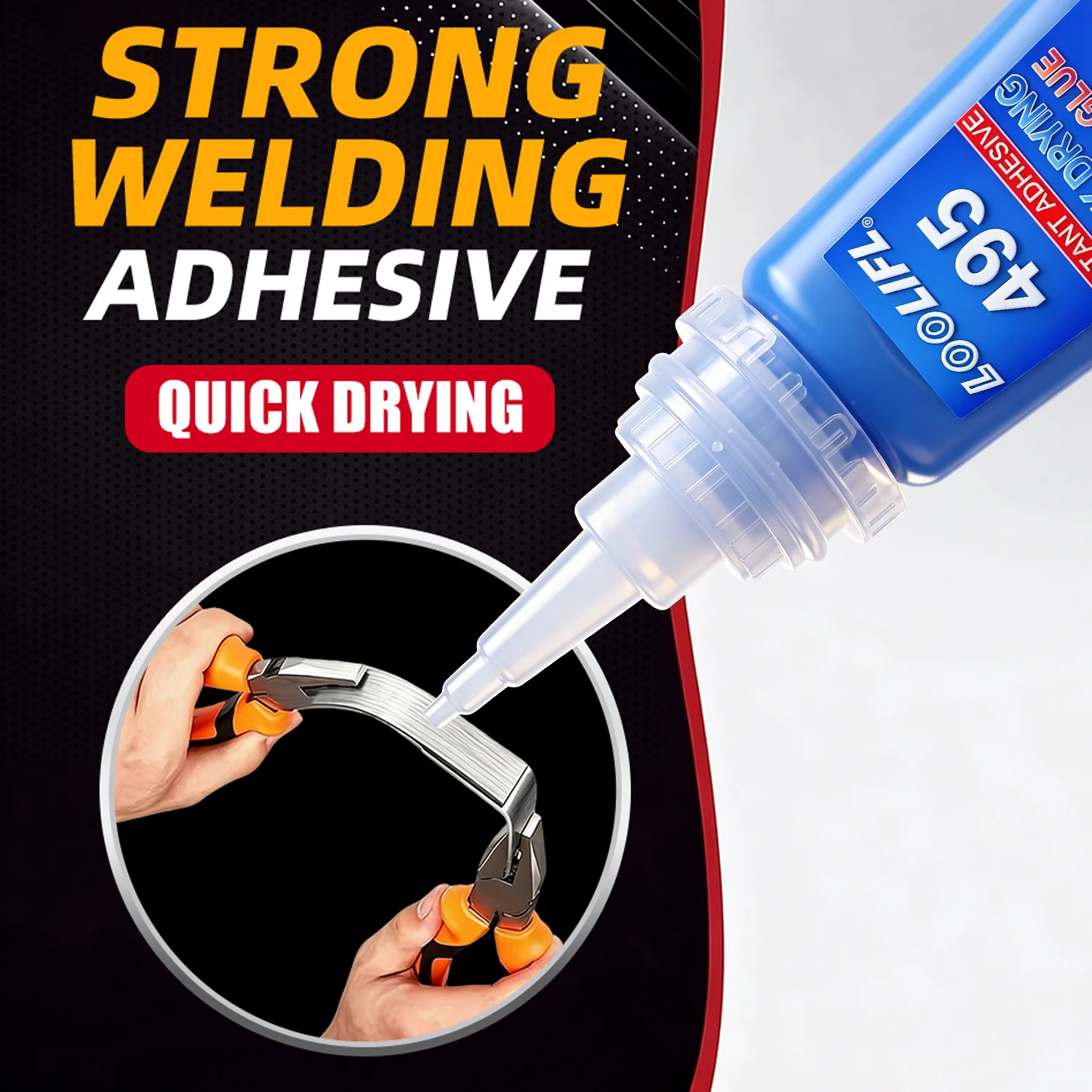 LOOLIFL 495 Super Instant Glue High Strength Quick Dry Adhesive Universal Transparent For Plastic Metal Rubber DIY Wood Repair view 3