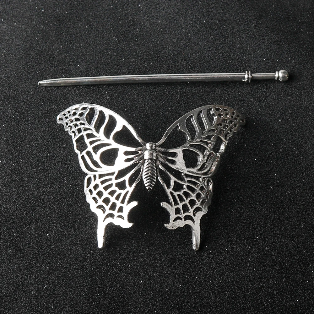 북유럽 바이킹 헤어 액세서리 여자를위한 나비 헤어 스틱 소녀 고딕 티아라 헤어 클립 금속 보석