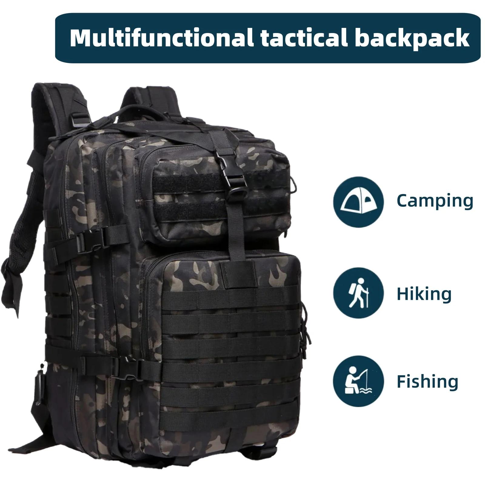 

Waterproof multi-functional tactical backpack, outdoor sports backpack, cycling double-shoulder bag, hiking outdoor climbing bag