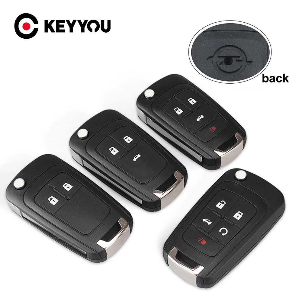 KEYYOU 2/3/4 Buttons Remote Car Flip Folding Key Shell Cover Case For Opel Vauxhall Insignia Astra J Zafira C Mokka Corsa E