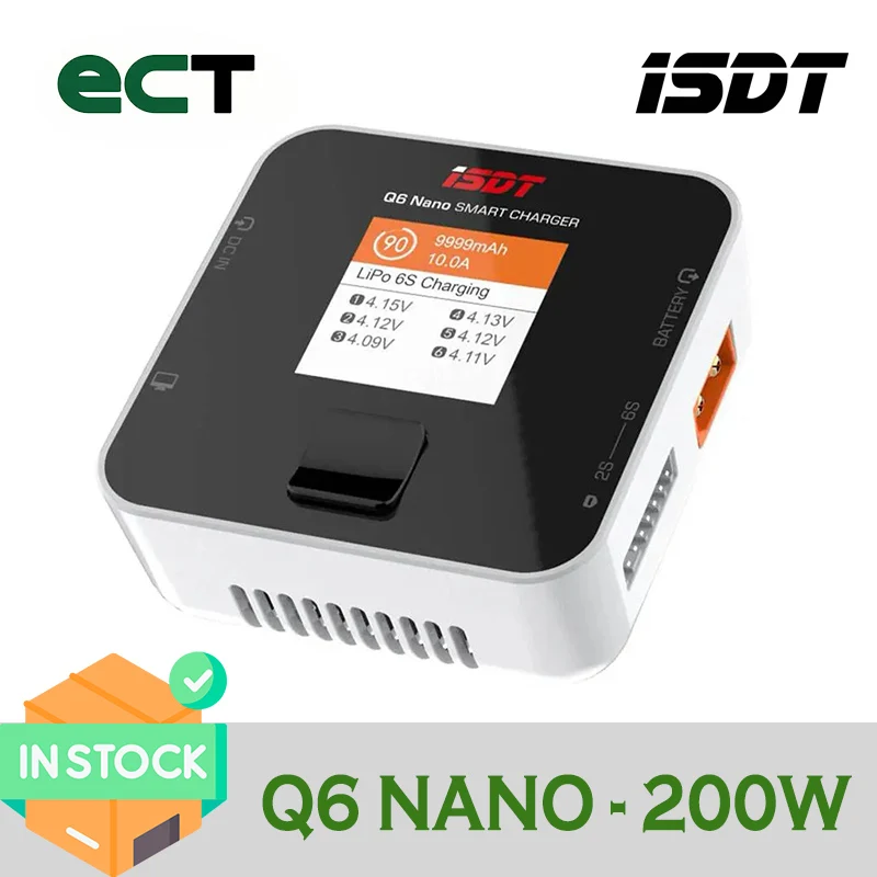 

ISDT Q6 Nano BattGo 200W 8A Lipo Battery Charger white Pocket for RC Racing Drone Plane 1-6S Lipo Battery 1-6S Lipo Batter
