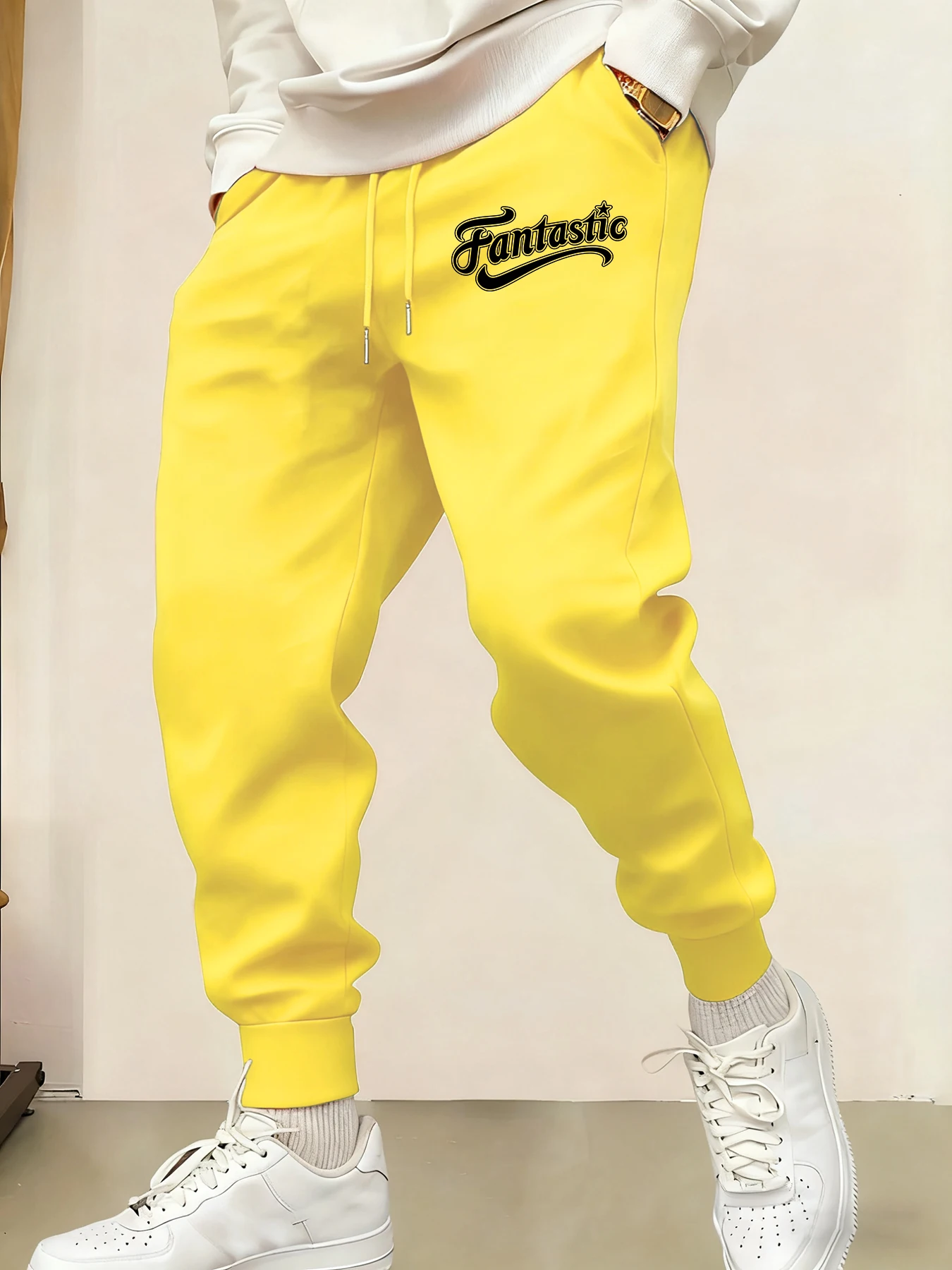 

Fantastic Letter Prints Man's Sweatpants Warm Comf Long Pant Y2K Elastic Waist Sweatpant All-Match Pants Fashion Trousers