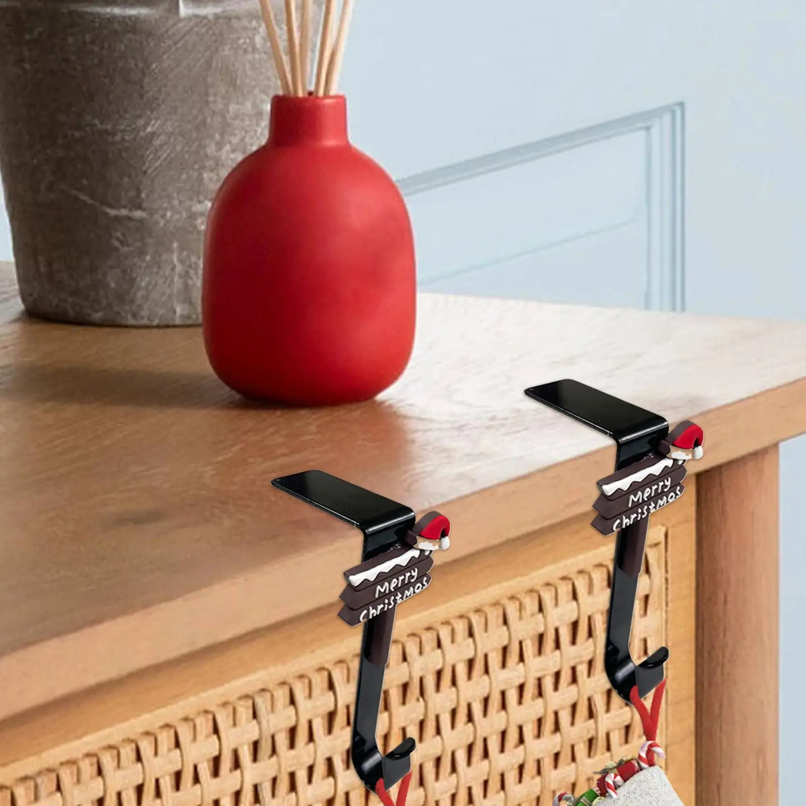 Stocking Hangers For Mantel No Drilling Hooks Christmas Garland Hooks For Wreaths LED Light Strings Small Lanterns Homeowners