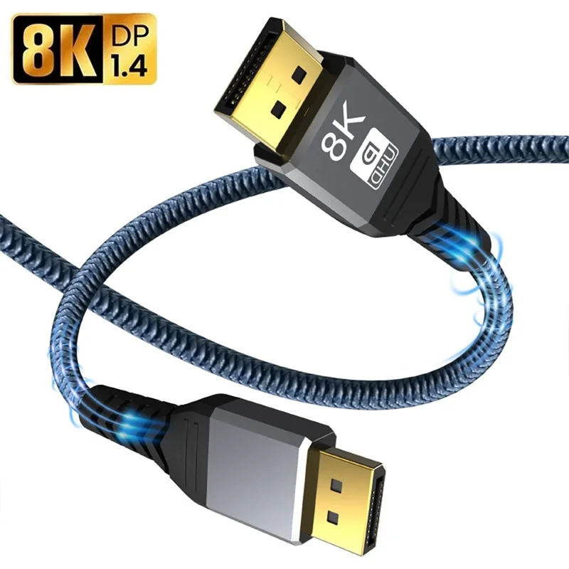 8K Display Port 1,4 Kabel DP 2,0 165Hz Video Audio Kabel Für PC Laptop TV Box Projektor PS4 Monitor video Spiel Display Port Kabel