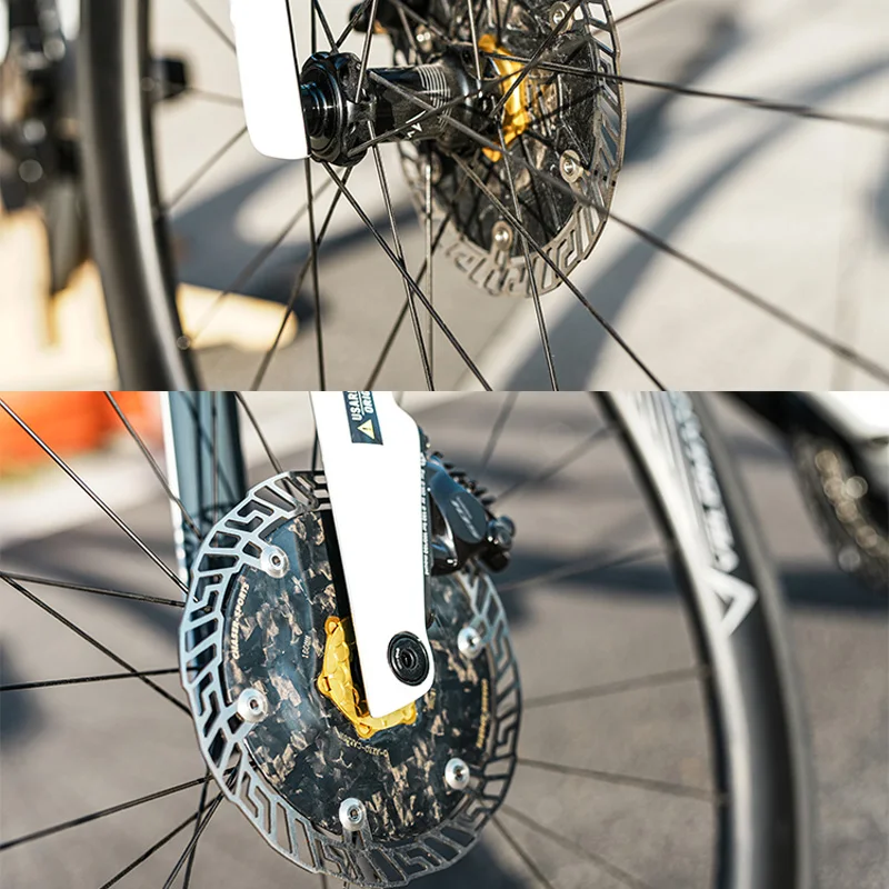 المطارد دراجة منتصف قفل مكبح قرصي الدوار ألياف الكربون الهوائية سترة واقية الطريق الدراجة TT مكبح قرصي الدوار 160 مللي متر 140 مللي متر #2